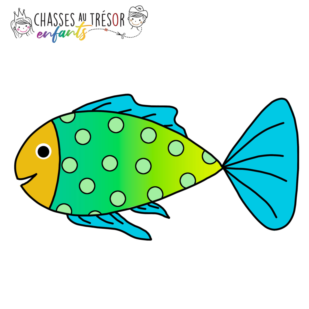 Chasses au trésor enfants coloriage poisson