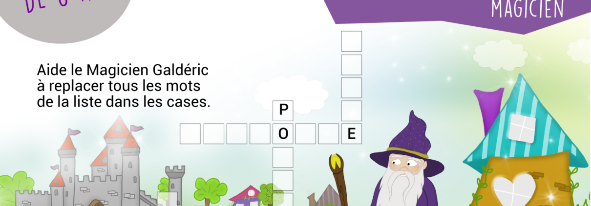 Jeu gratuit de mots croisés pour enfants à imprimer - Magicien