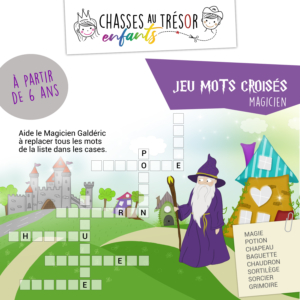 Jeu gratuit de mots croisés pour enfants à imprimer - Magicien