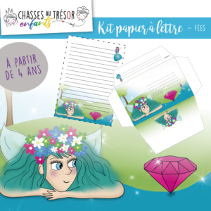 Kit de papier à lettre sur le thème des Fées pour enfants à imprimer