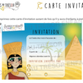 Carte invitation pour enfants – chasse au trésor Égypte 6-8 ans